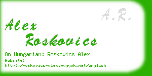 alex roskovics business card